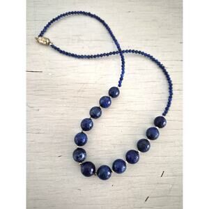 Vintage Lapis Lazuli Beaded Necklace